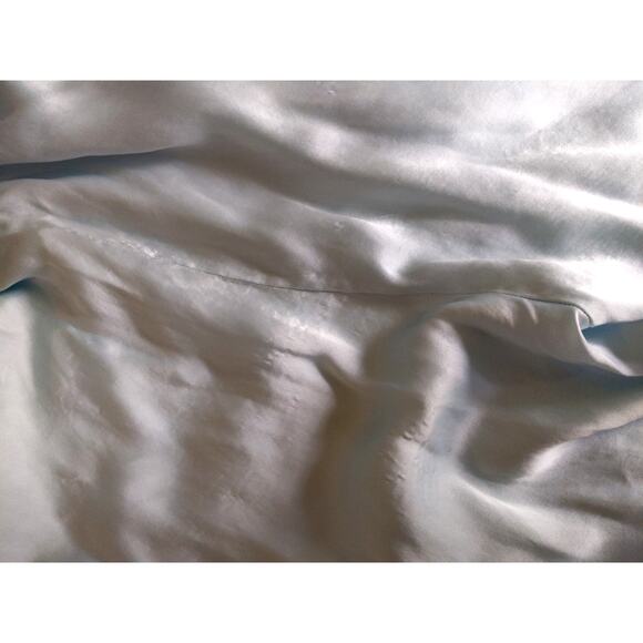 Korean Silk Pajama Set Blue Floral Embroidered Long Sleeve Size M Asian XXL - Picture 6 of 7